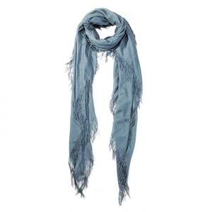 NEW BLUE PACIFIC FASHION women's cashmere blend solid scarf in blue denim